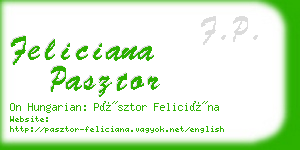feliciana pasztor business card